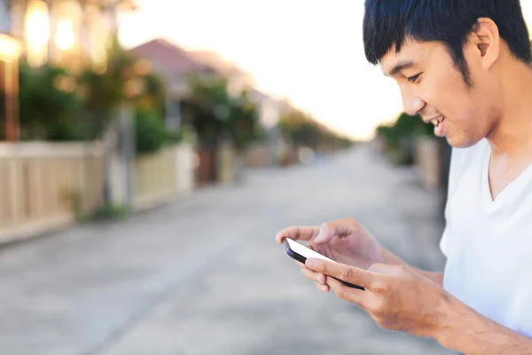 Asian man video call to family.communication online digital connection lifestyle family. In outbreak of covid19 coronavirus