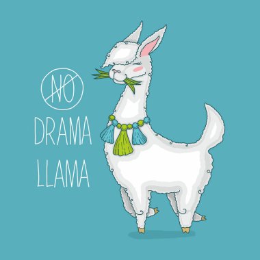 no drama llama white vector