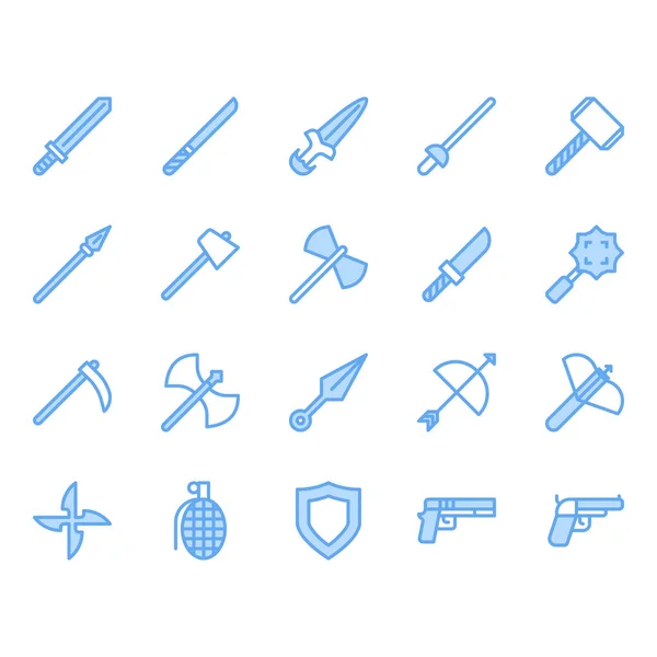 Weapon related icon and symbol set — Stock Vector