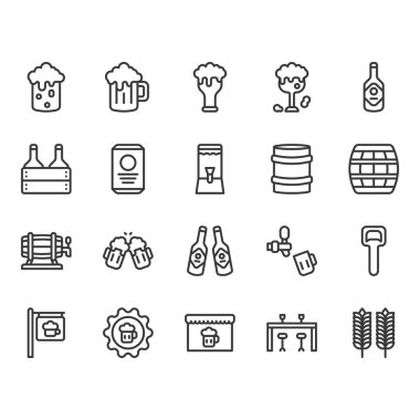 Bira ve alkolle ilgili simge ve sembol seti