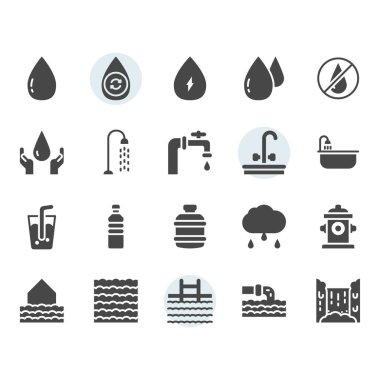 Su simgesi ve sembol kabartma dizaynında ayarlandı