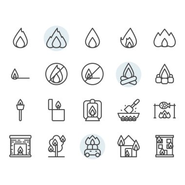 Ana hatlar dizaynında ateşle ilgili simge ve sembol