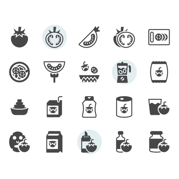 Icône de tomate et symbole dans la conception de glyphe — Image vectorielle