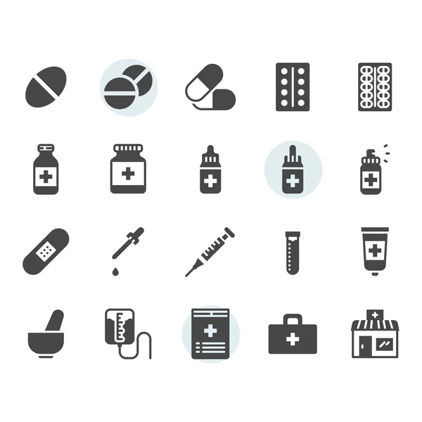 Medicinrelaterad ikon och symbol som i glyf design — Stock vektor