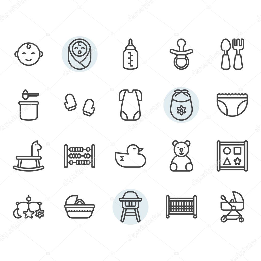 Baby related icon and symbol se