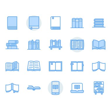 Kitapla ilgili simge ve sembol seti