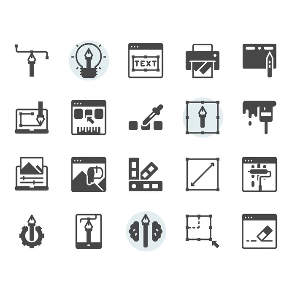 Ícone Design Gráfico Conjunto Símbolos — Vetor de Stock