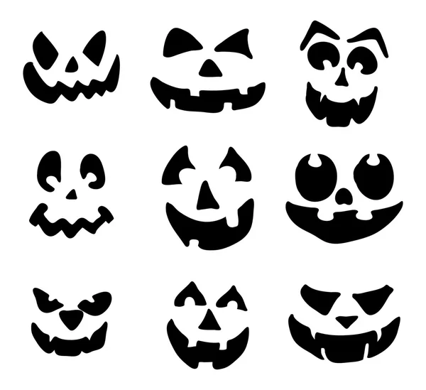 Miedo, calabaza cara vector símbolo icono de diseño — Vector de stock