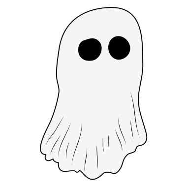 Cadılar Bayramı hayalet vektör simgesi simgesi tasarım. 