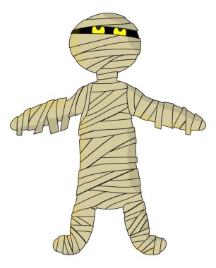 şirin halloween mumya vektör simgesi simgesi tasarım.