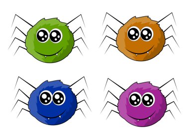 Halloween örümcek vektör simgesi simgesi tasarım. 