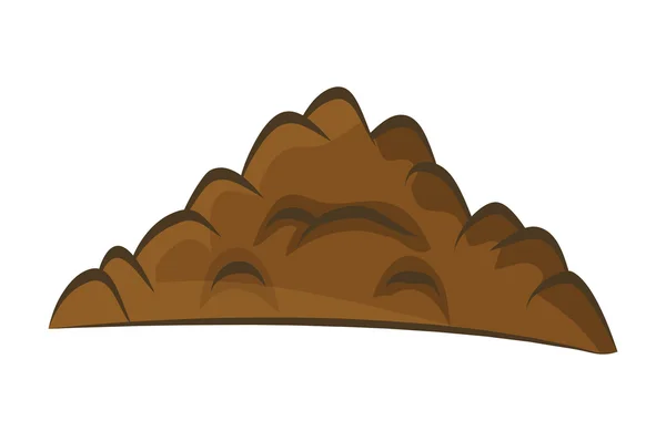 Pile of ground, heap of soil - vector illustration isolated on w — Stock Vector