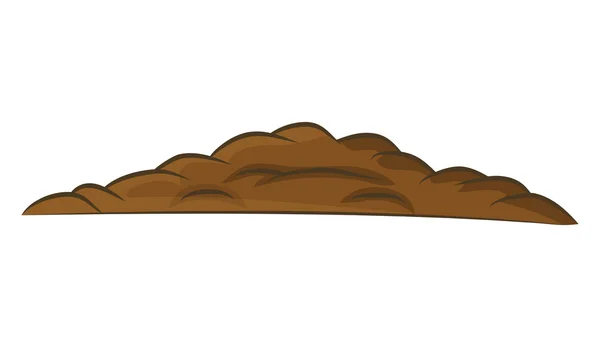 Pile of ground, heap of soil - vector illustration isolated on w — Stock Illustration Pile of ground, heap of soil - vector illustration isolated on w Stock Vector