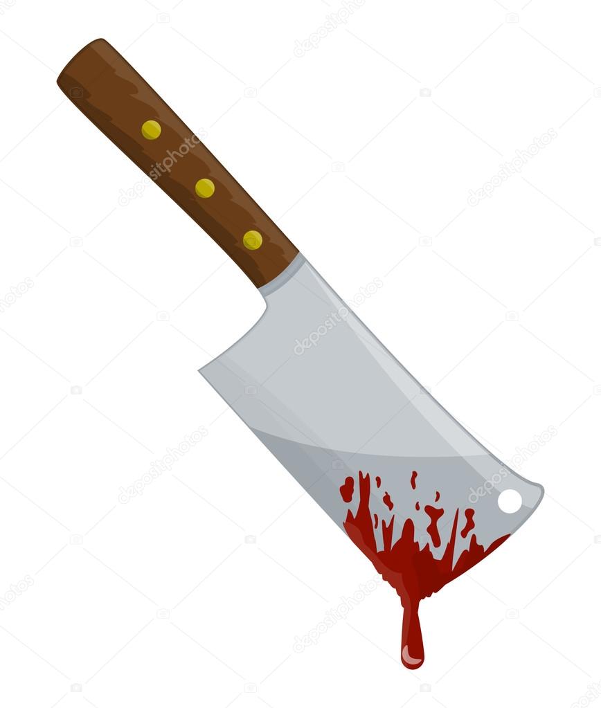 Kitchen butcher chopper  with blood vector symbol icon design. Beautiful illustration isolated on white backgroun