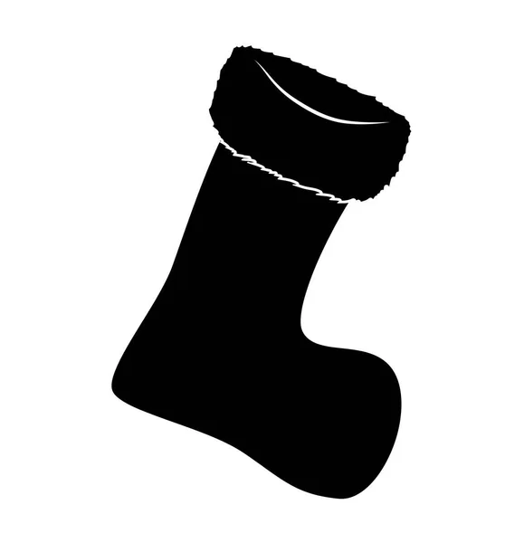 圣诞袜袜子矢量轮廓符号图标设计. — 图库矢量图片