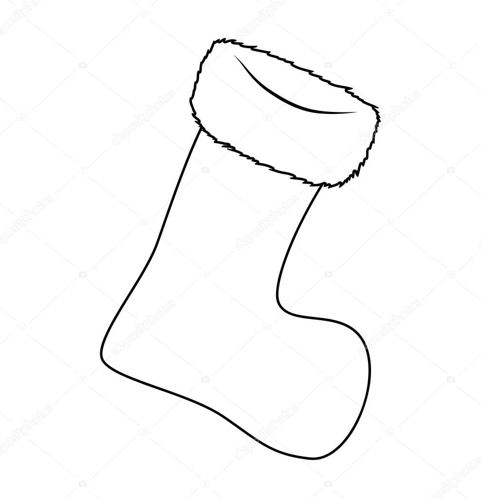 Christmas stocking sock vector silhouette symbol icon design. Beautiful illustration isolated on white backgroun