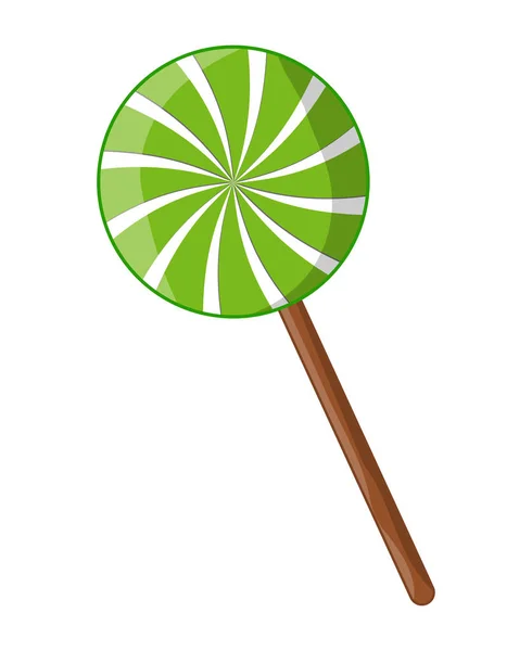 Swirl gestreepte lollipop pepermunt vector symbool pictogram ontwerp. — Stockvector