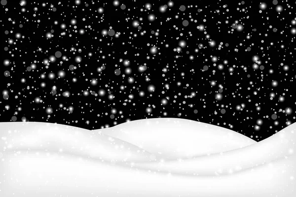 Padající sníh krajinném zázemí krásné banner tapety des — Stockový vektor