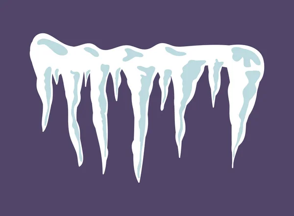 Icicles, calotte neigeuse, symbole vectoriel de dérive icône design . — Image vectorielle