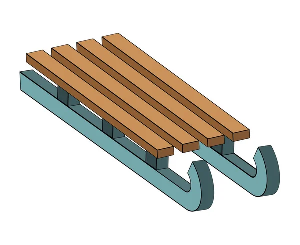 Släde, trä släde vektor symbol ikon design. — Stock vektor