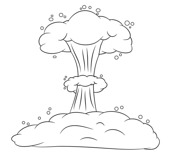 Svampmoln, kärnvapenexplosion siluett, vektor symbol ico — Stock vektor