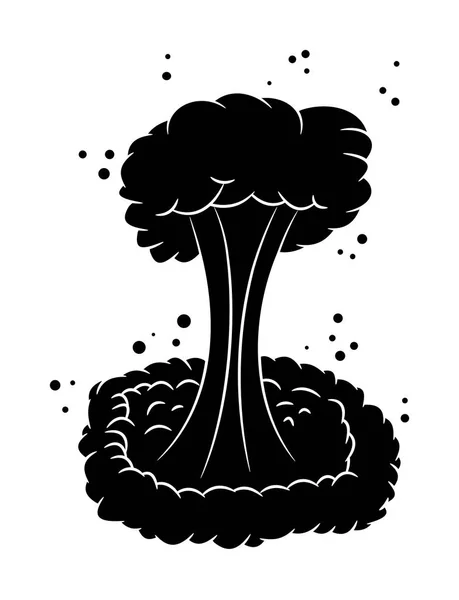 Svampmoln, kärnvapenexplosion siluett, vektor symbol ico — Stock vektor