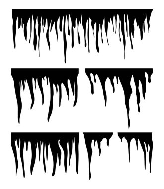 Buz sarkıtları, kar cap, siluet vektör simgesi simgesi tasarım drift.