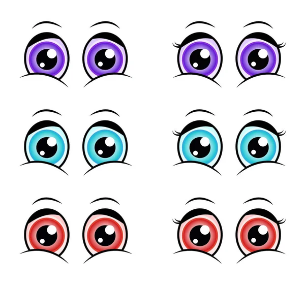 Ojos de dibujos animados, expresión vector silueta símbolo icono diseño . — Archivo Imágenes Vectoriales