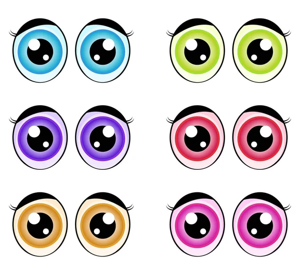 Ojos de dibujos animados, expresión vector silueta símbolo icono diseño . — Vector de stock