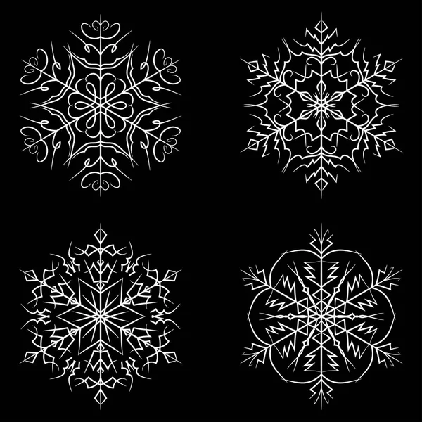 Śnieżynka wektor zestaw sylwetka symbol ikonę projektu. — Wektor stockowy