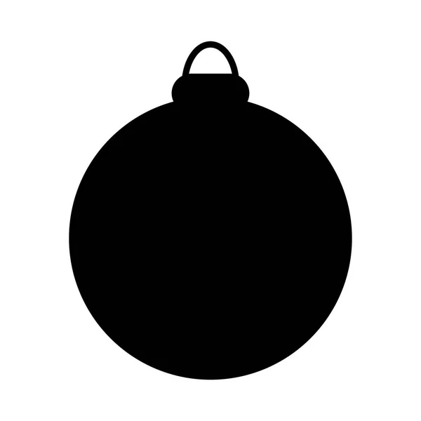 Kerst bauble silhouet vector symbool pictogram ontwerp. — Stockvector
