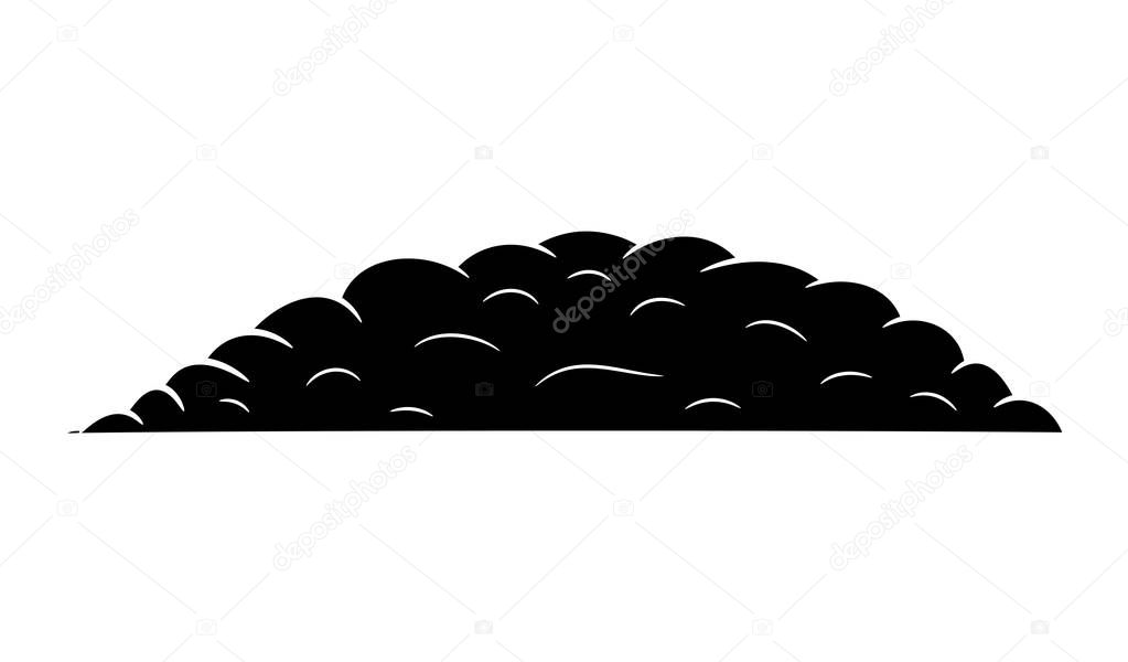 Pile of ground silhouette vector symbol icon design. Beautiful illustration isolated on white backgroun