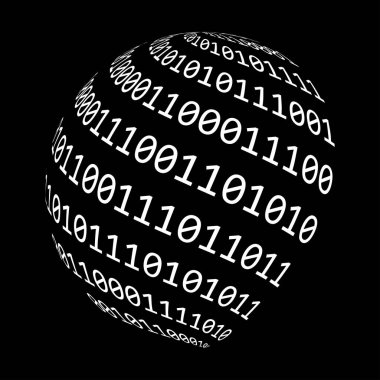 ikili kod küre vektör simgesi simgesi tasarım. 