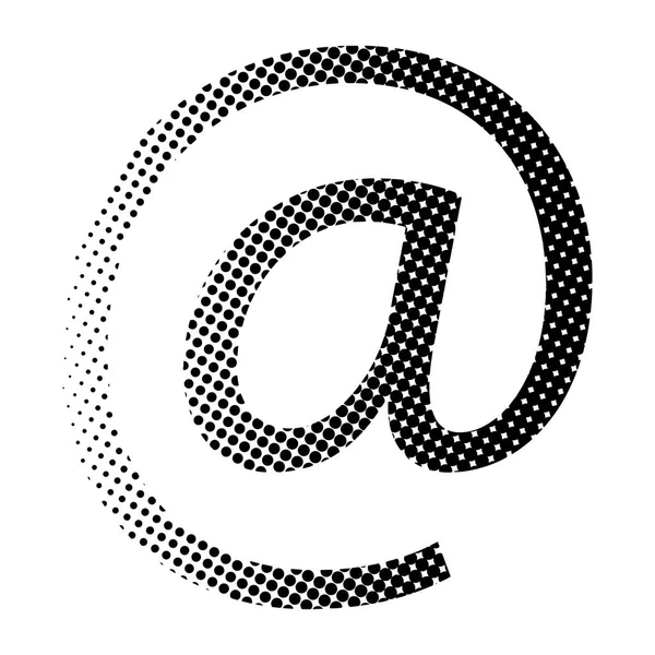 Beim E-Mail-Zeichen Halbton-Vektorsymbol-Design. — Stockvektor