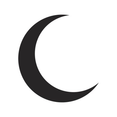 crescent moon silhouette vector symbol icon design.  clipart