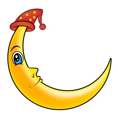 kedi vektör simgesi simgesi tasarım ile ay uyku. 