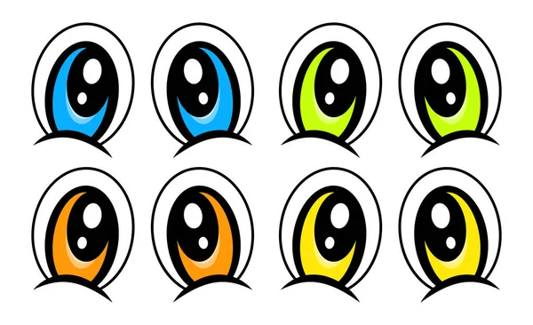 Ojos de dibujos animados conjunto vector símbolo icono de diseño . — Archivo Imágenes Vectoriales