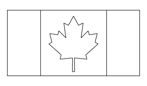 Desenho de ícone de símbolo de vetor de contorno de bandeira do Canadá . — Vetor de Stock