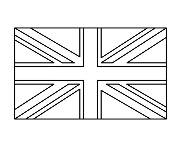 英国旗、イギリス シンボル アウトライン ベクトル シンボル アイコン デザイン. — ストックベクタ