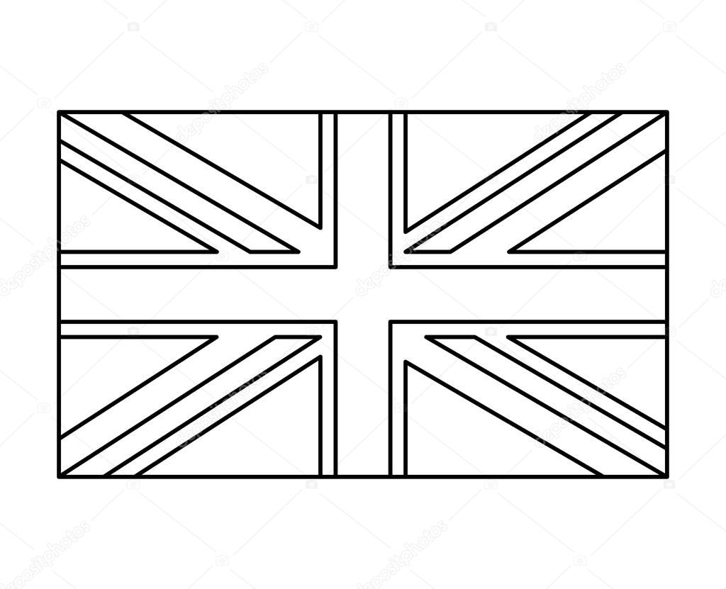 Uk flag, england symbol outline vector symbol icon design. Beautiful illustration isolated on white background