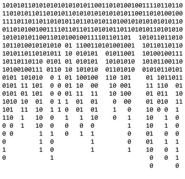 Código binario cero una matriz fondo blanco hermoso banner wa — Vector de stock