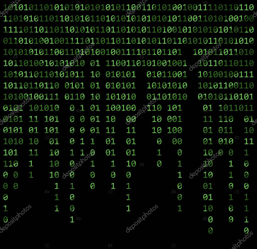Vector of binary code zero one matrix green background beautiful banner wa Binary code zero one matrix green background beautiful banner wallpaper design illustration stock vector