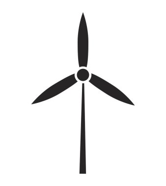 Rüzgar enerji santrali siluet vektör simgesi simgesi tasarım. 