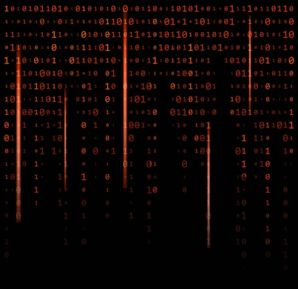 Binary code zero one matrix red background beautiful banner wall — Stock Vector