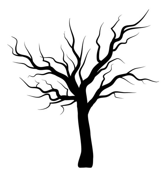 Nackten Baum Silhouette Vektor Symbol Symbol Design. — Stockvektor