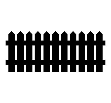 Ahşap çit siluet vektör simgesi simgesi tasarım izole. Beau