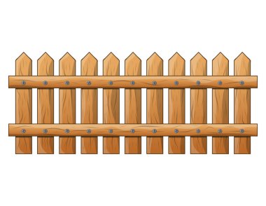 Ahşap çit izole vektör simgesi simgesi tasarım. Güzel illus