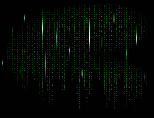 Código binário zero uma matriz verde fundo belo banner papel de parede —  Vetores de Stock