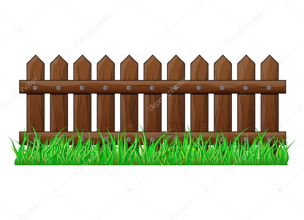 Wooden Fence with grass isolated vector symbol icon design. Beautiful illustration isolated on white backgroun