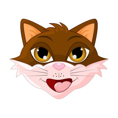 kedi baş karikatür vektör simgesi simgesi tasarım. 